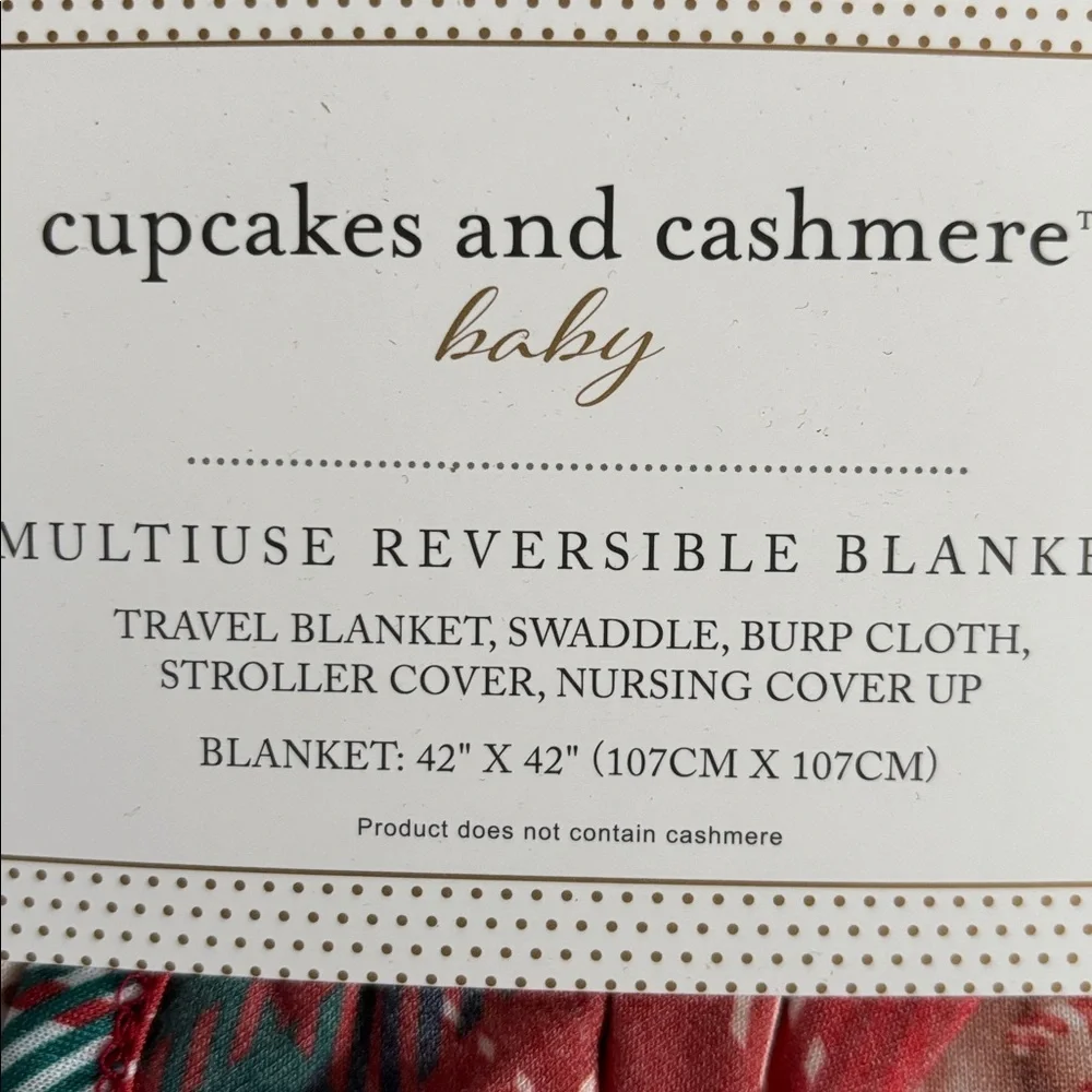 Cupcakes and Cashmere Teddy Christmas Baby Blanket-reversible, travel blanket